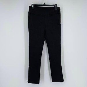 Vertigo NWOT Women's Black  Flat Front Side Zip Casual Pants Size 4